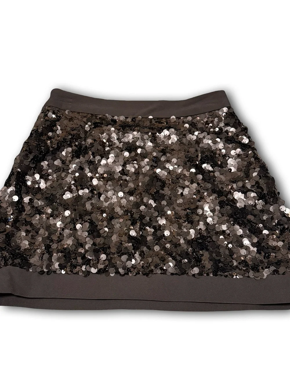 Aqua Black Sequin Mini Skirt